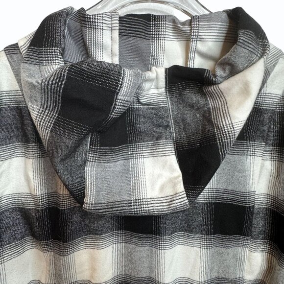 Torrid Plaid Flannel Anorak Jacket Plus Size 1X Hooded Longline Academia Hipster - Picture 5 of 14